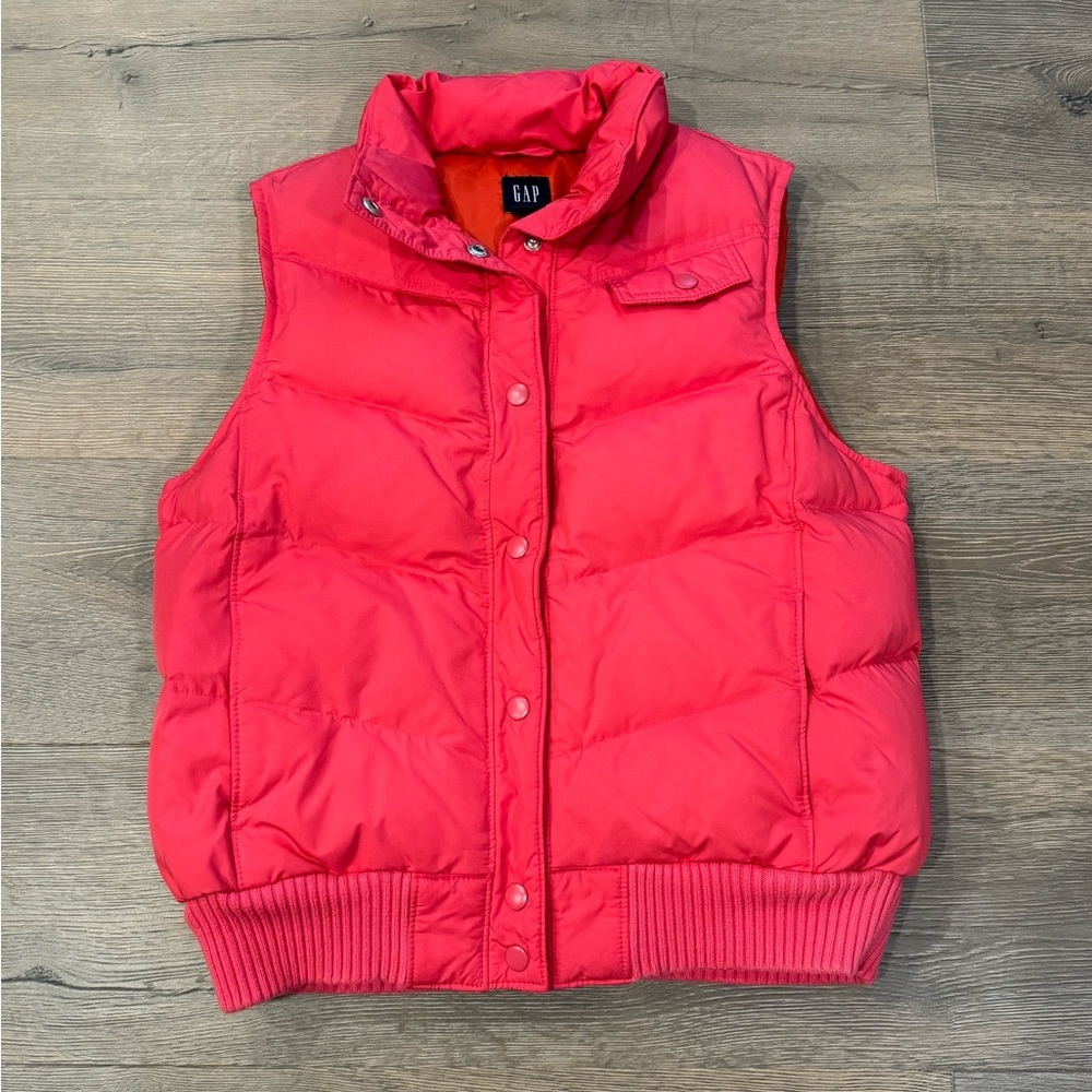 Gap Puffer Snap Button Vest Barbie Hot Pink Y2K